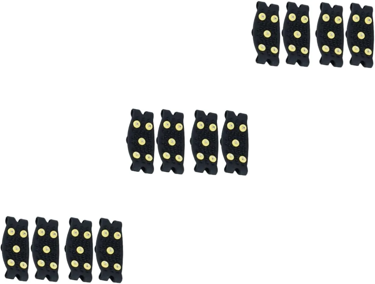 3sets Childrens Ice Cleats for Boots Snowproof Shoe Covers Gripper Spikes Non-Slip for Outdoor Adventures 2pairs*3