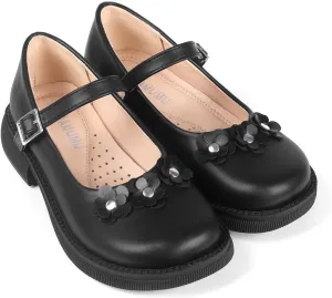 ADAMUMU Little Girls Princess Shoes Glittler Dress Shoes for Gilrs Toddler Girl Heels for Christmas Parties and Holiday Celebrations