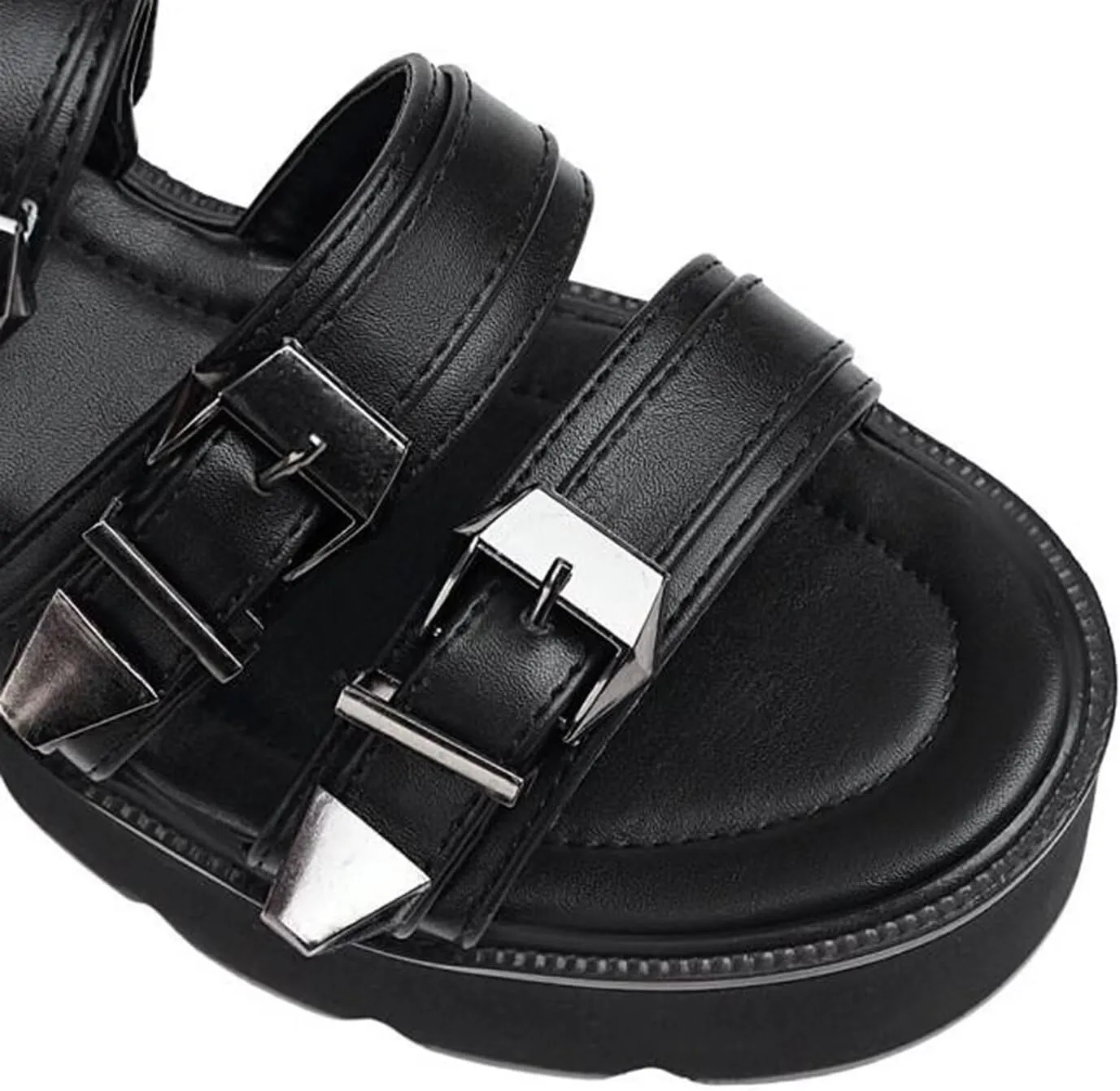 Agodor Women's Strappy Chunky Heeled Roman Gladiator Sandals High Heels Gothic Platform Open Toe Caged Shoes