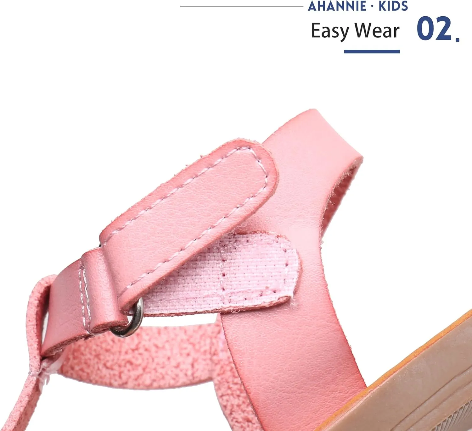 Ahannie Girls Strappy Sandal,Kids Open-Toe Summer Flat Sandal