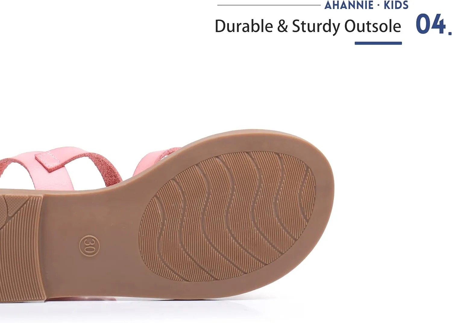 Ahannie Girls Strappy Sandal,Kids Open-Toe Summer Flat Sandal
