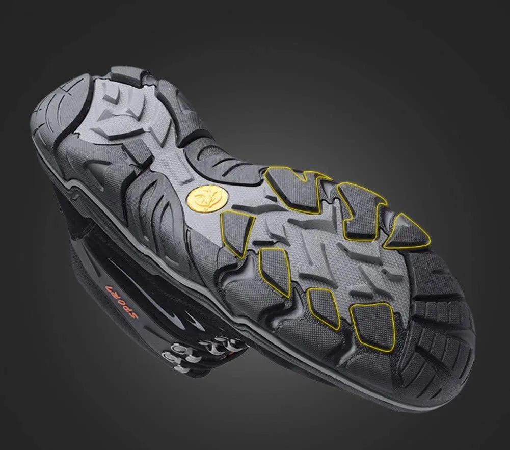 ailishabroy High Top Sneakers For Men Winter Warm Climbing Hiking Shoe Lace Up Ankle Boots