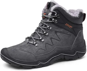 ailishabroy High Top Sneakers For Men Winter Warm Climbing Hiking Shoe Lace Up Ankle Boots