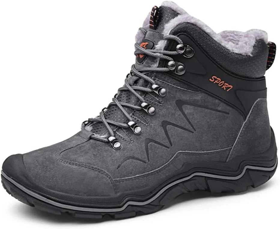 ailishabroy High Top Sneakers For Men Winter Warm Climbing Hiking Shoe Lace Up Ankle Boots