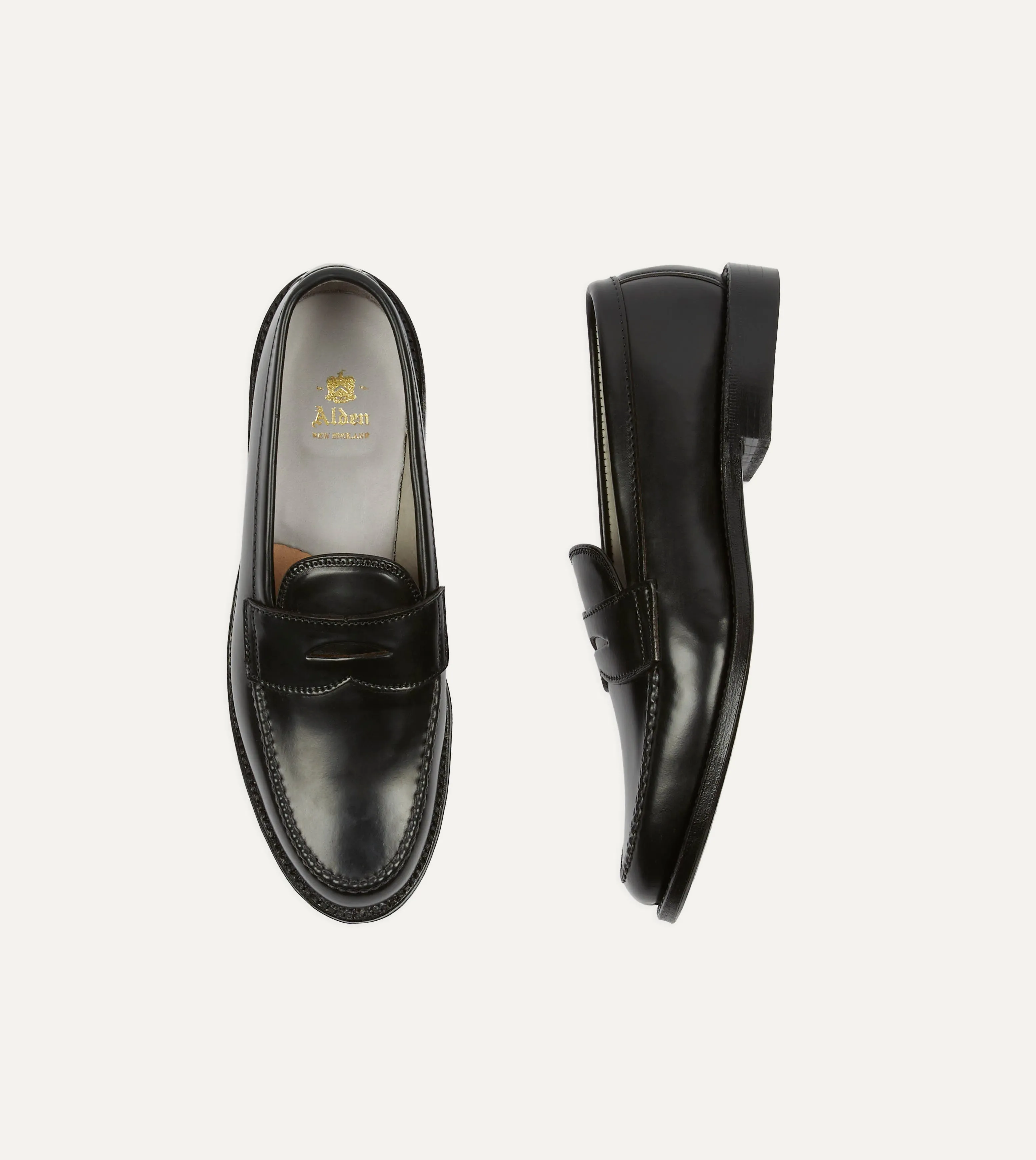 Alden Black Cordovan Handsewn Leisure Loafer