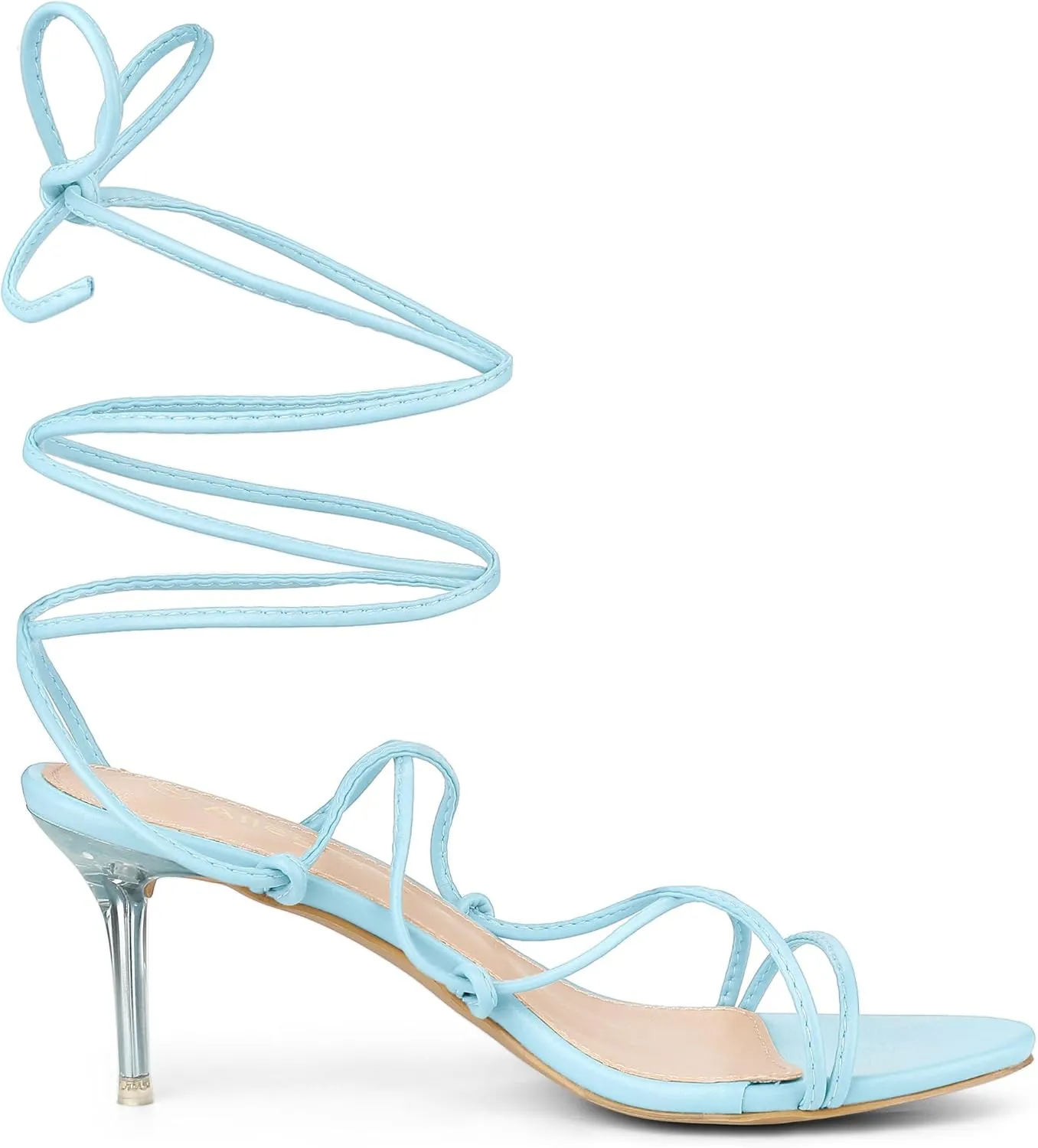 Allegra K Women's Lace Up Open Toe Strappy Stiletto Heels Sandals