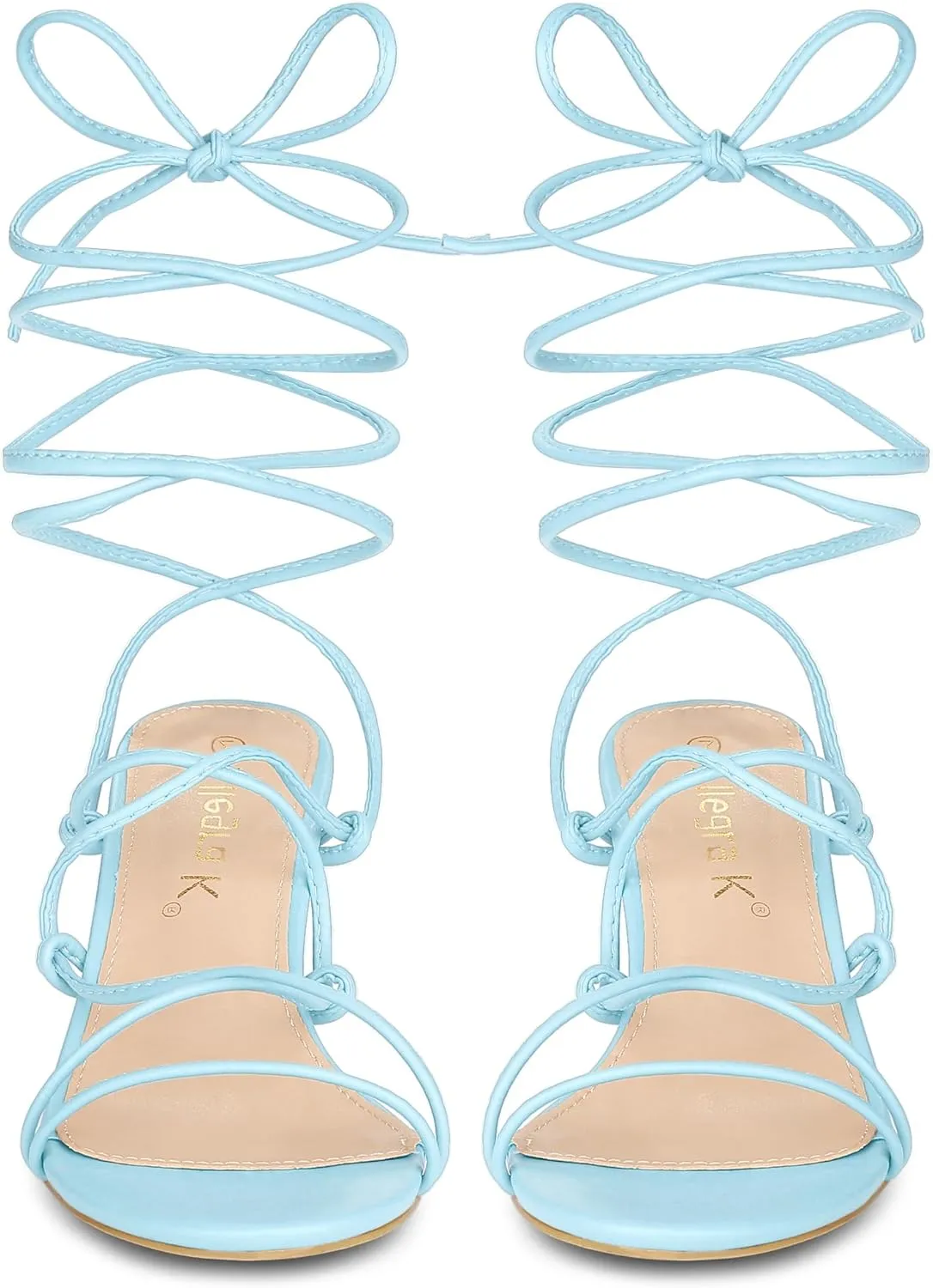 Allegra K Women's Lace Up Open Toe Strappy Stiletto Heels Sandals
