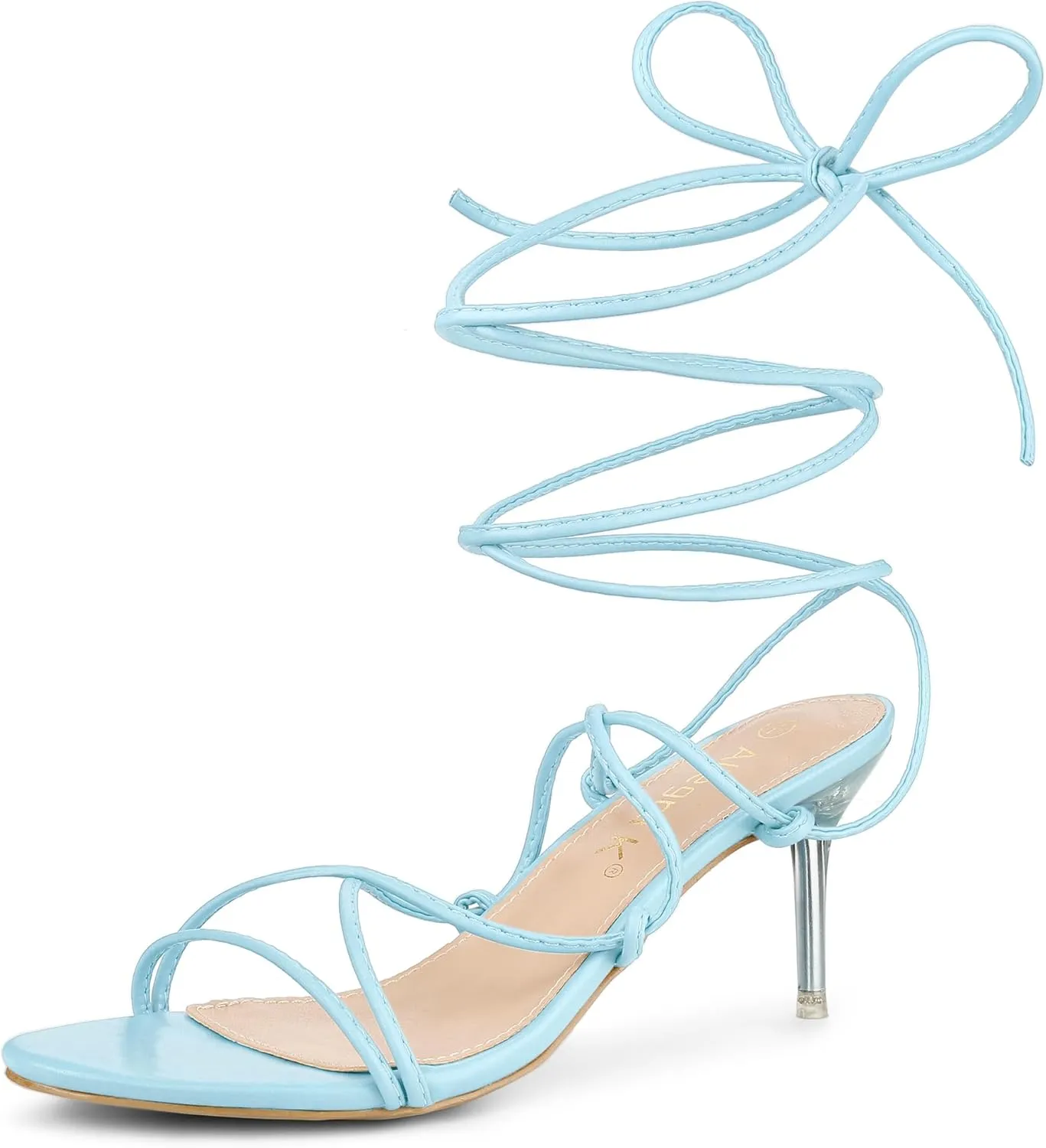 Allegra K Women's Lace Up Open Toe Strappy Stiletto Heels Sandals