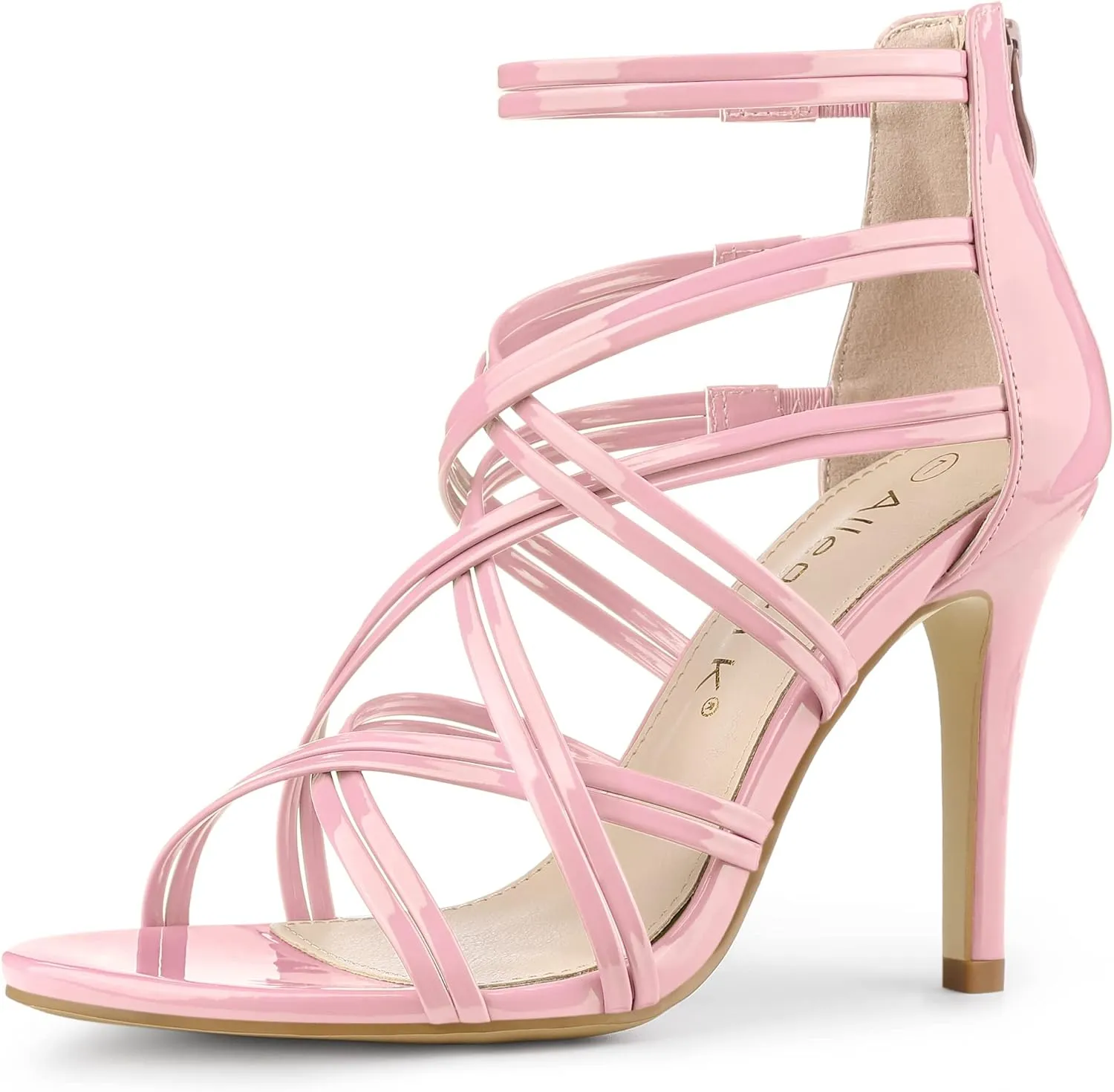 Allegra K Women's Open Toe Strappy Stiletto Heel Lace Up Sandals