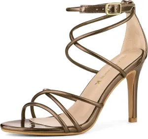 Allegra K Women's Open Toe Strappy Straps Stiletto Heel Sandals
