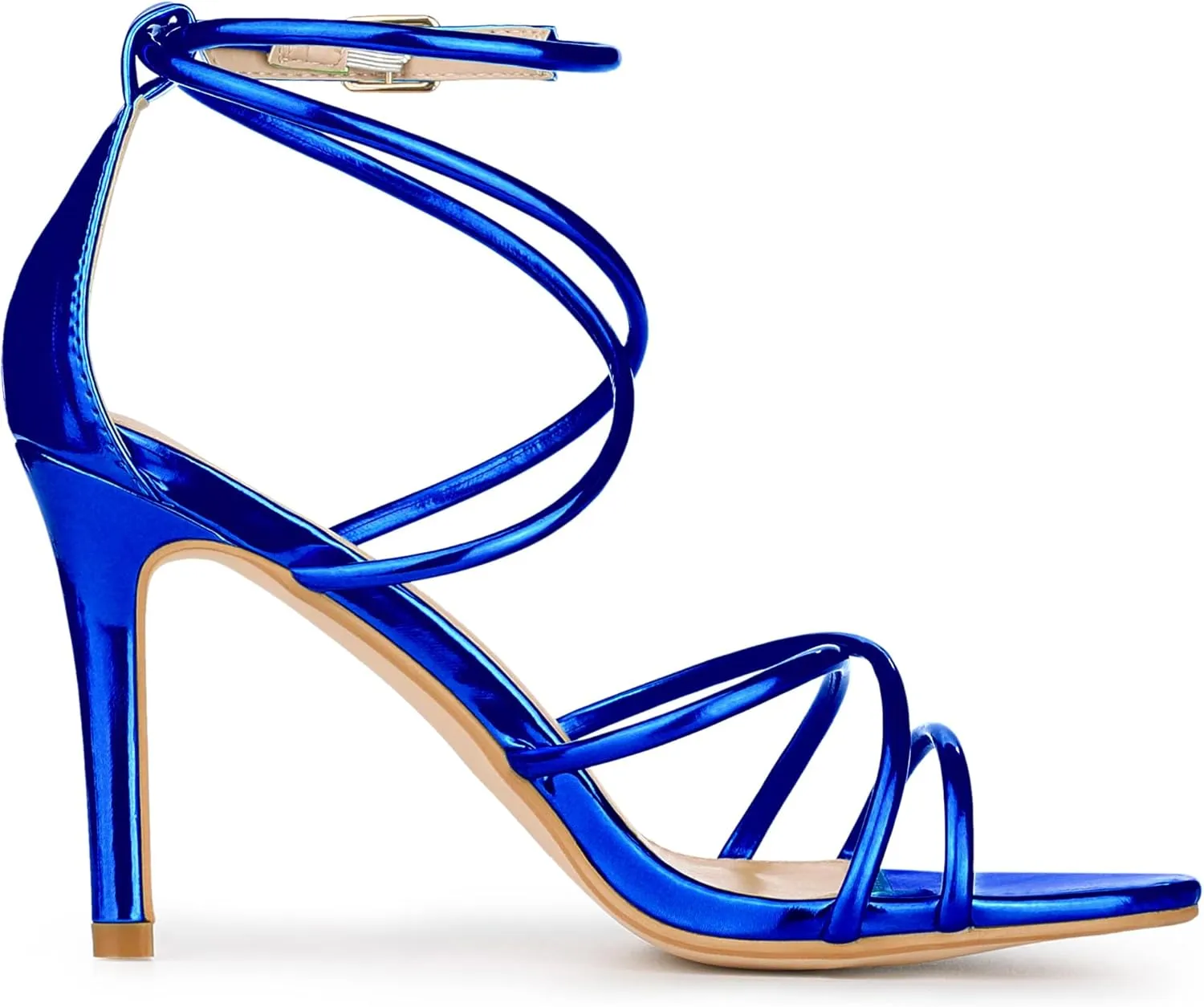 Allegra K Women's Open Toe Strappy Straps Stiletto Heel Sandals