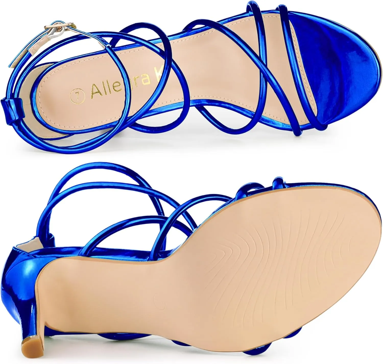 Allegra K Women's Open Toe Strappy Straps Stiletto Heel Sandals