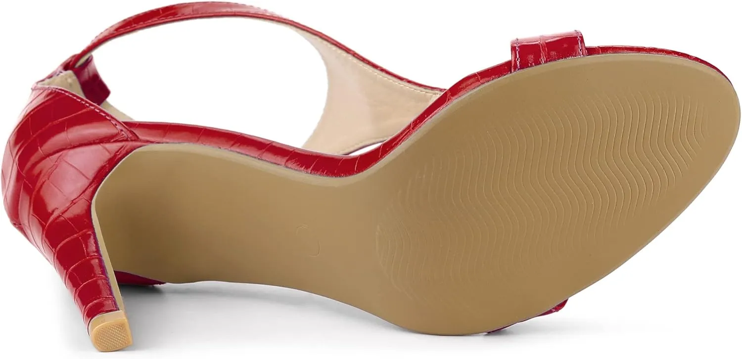Allegra K Women's T Strap Open Toe Stiletto Heel Sandals