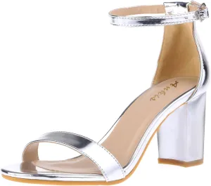 Ankis Heels for Women Open Toe Ankle Strap Chunky Heel Sandals 2.75 Inch