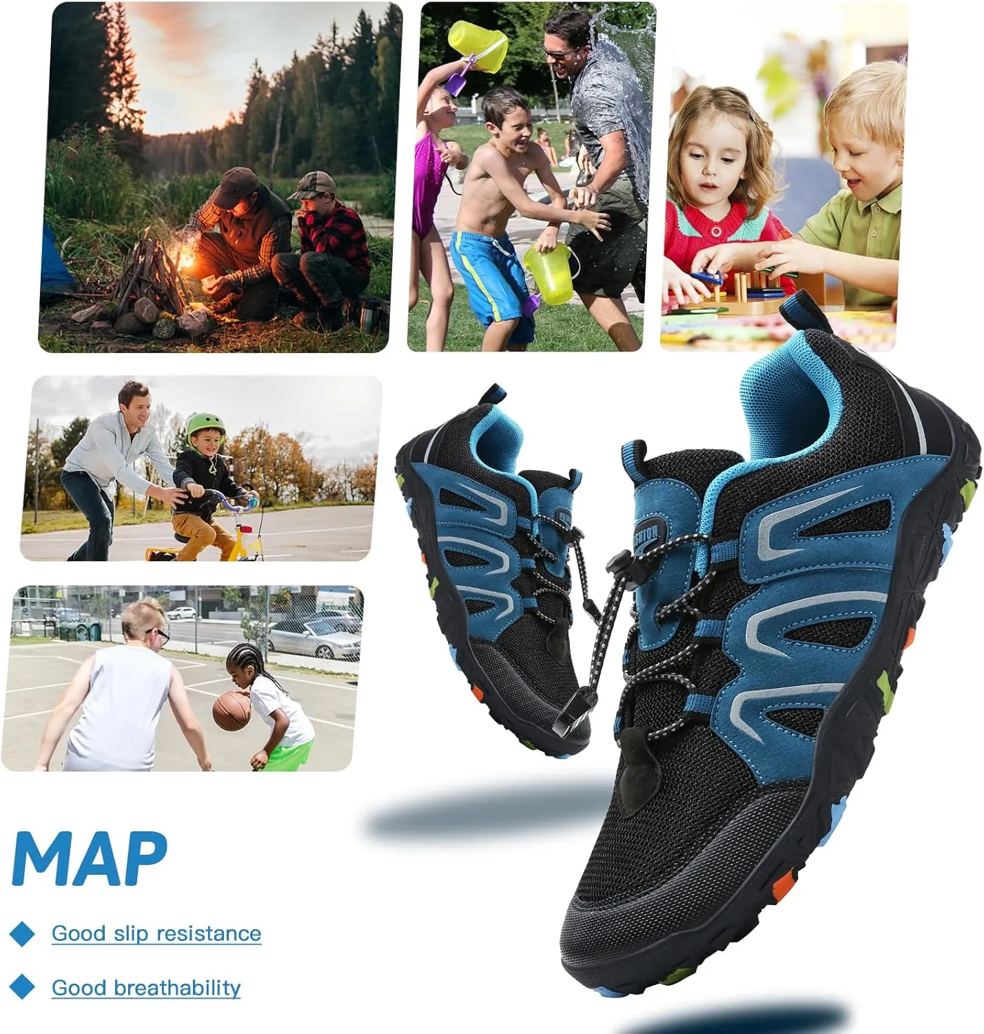 ASHION Boys Running Shoes | Barefoot Shoes | Wide Toe Box | Lightweight Athletic Walking Hiking Sneakers