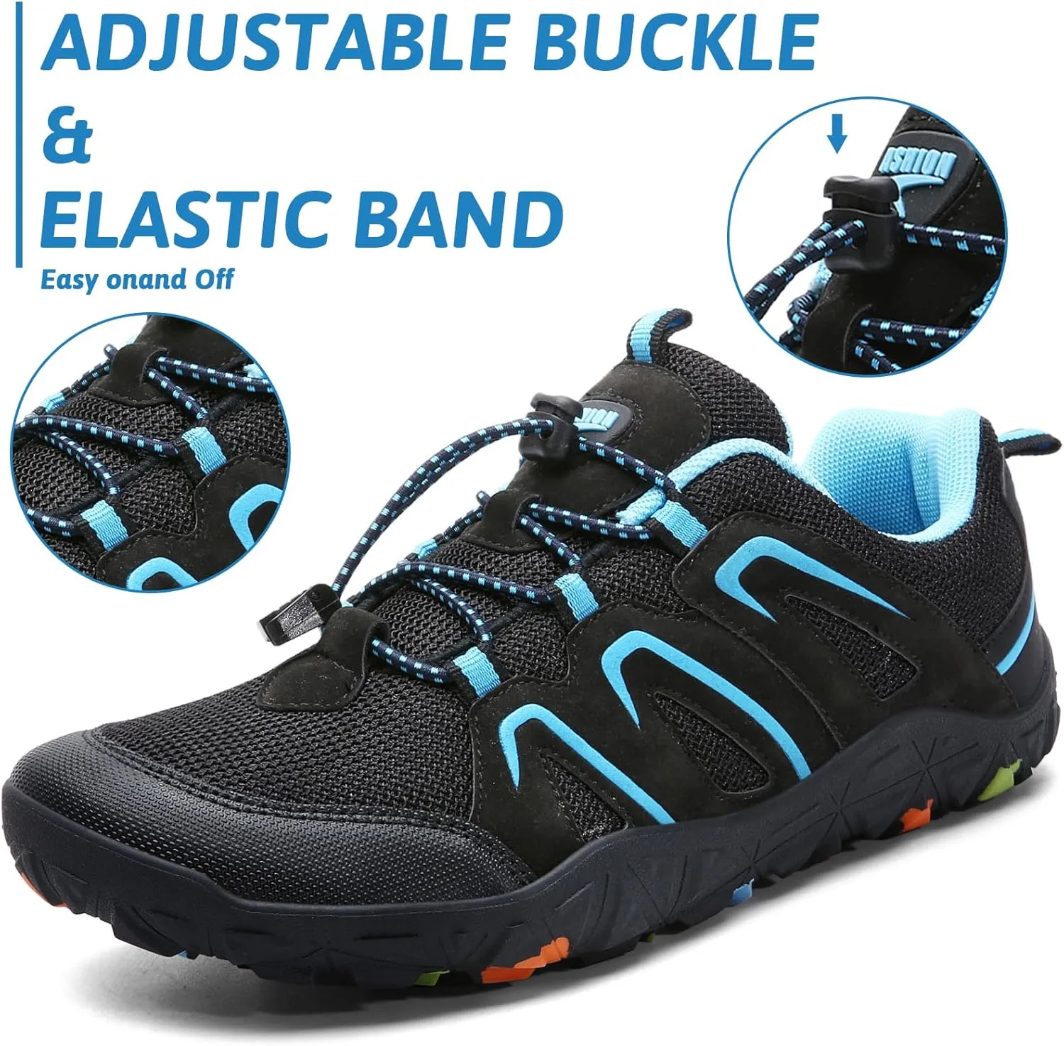 ASHION Boys Running Shoes | Barefoot Shoes | Wide Toe Box | Lightweight Athletic Walking Hiking Sneakers