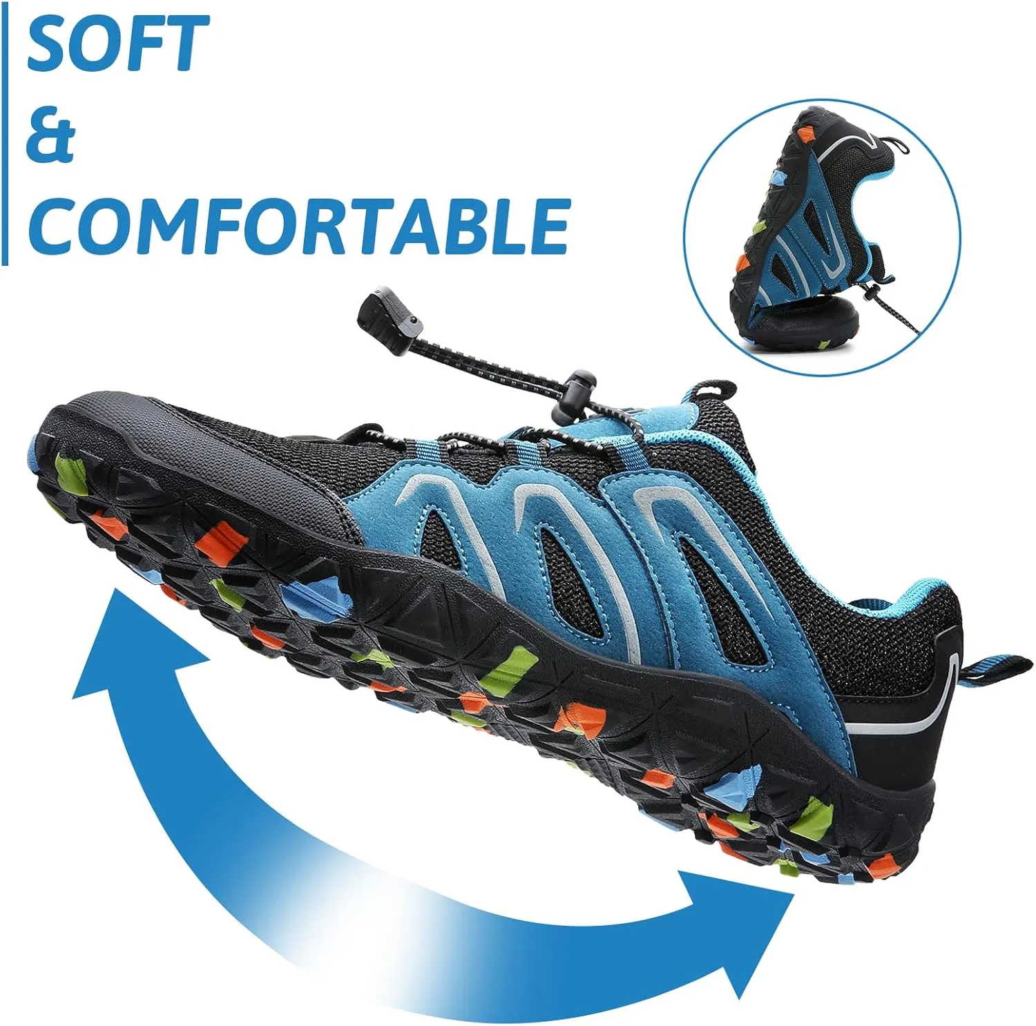 ASHION Boys Running Shoes | Barefoot Shoes | Wide Toe Box | Lightweight Athletic Walking Hiking Sneakers