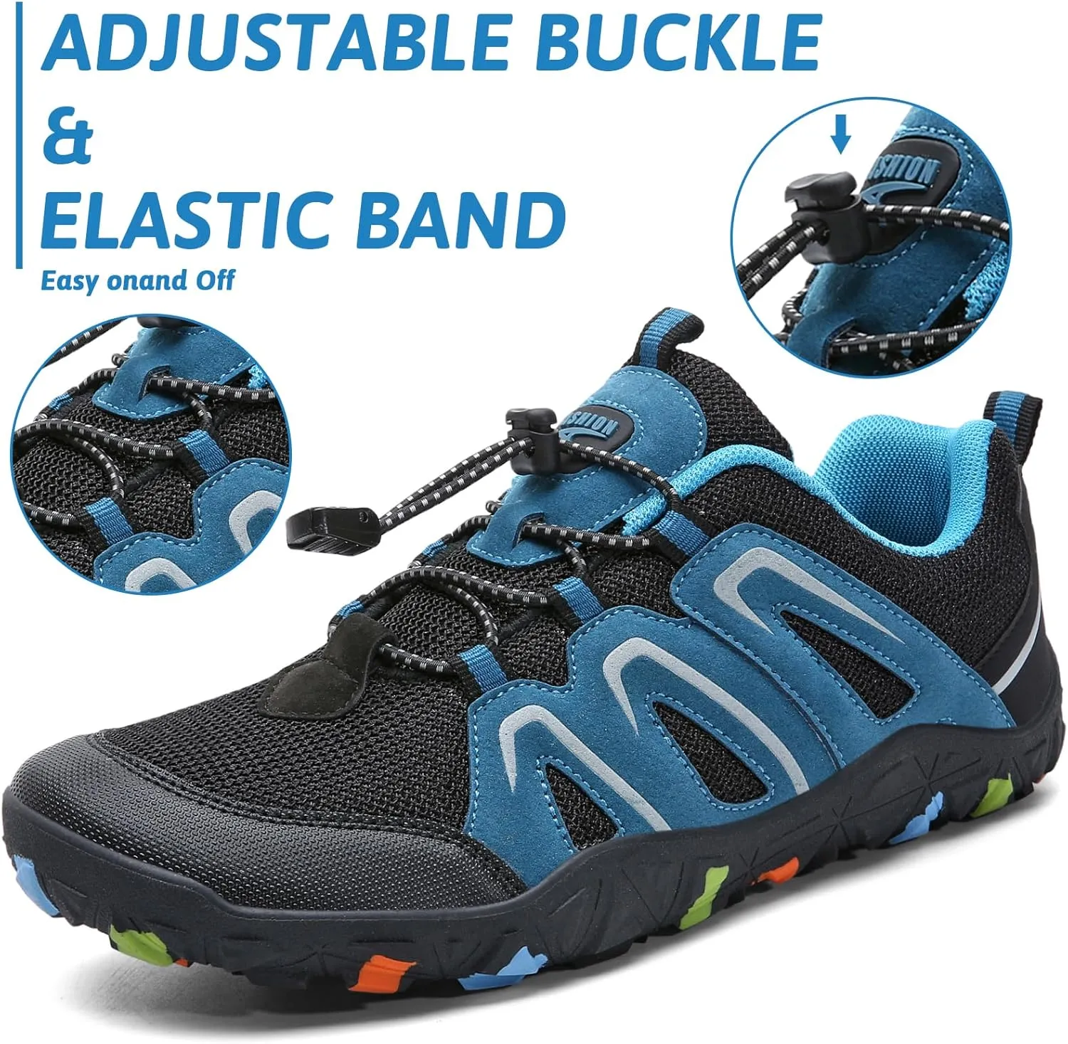 ASHION Boys Running Shoes | Barefoot Shoes | Wide Toe Box | Lightweight Athletic Walking Hiking Sneakers