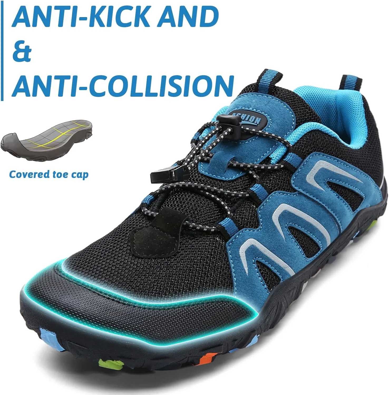 ASHION Boys Running Shoes | Barefoot Shoes | Wide Toe Box | Lightweight Athletic Walking Hiking Sneakers