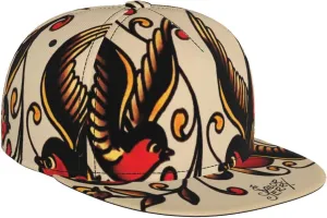 Astilnet Sailor Jerry Tattoo Baseball Cap Flat Brim Trucker Hats Adjustable Dad Cap Hip Hop Hat for Men Women