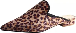Axellion Comfortable Embroidered Mules for Women, Slip-on Backless Loafers with Pointed Toe, Stylish Flat Slides for Casual & Business Wear