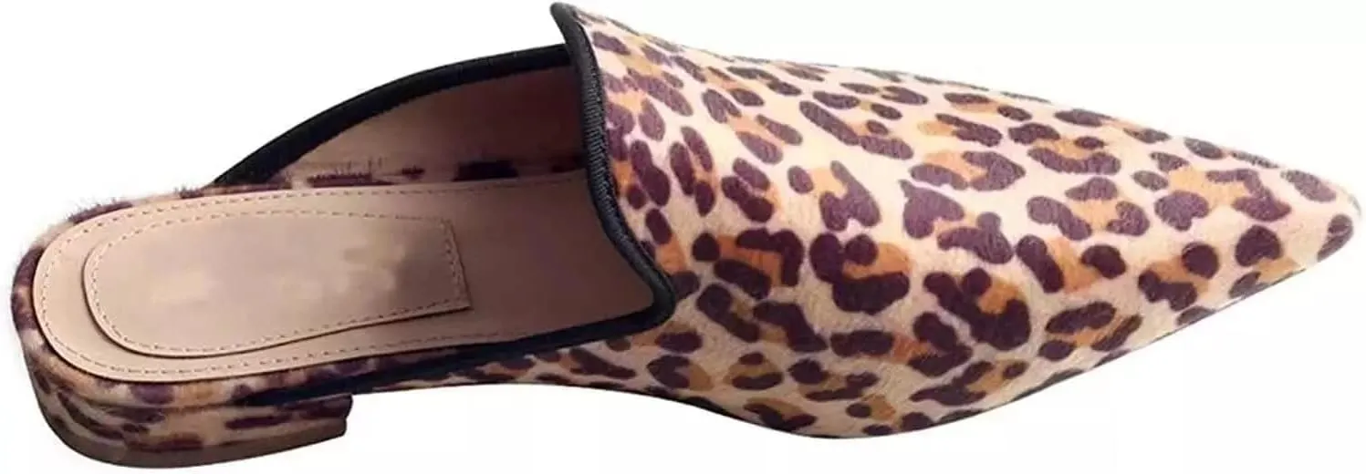 Axellion Comfortable Embroidered Mules for Women, Slip-on Backless Loafers with Pointed Toe, Stylish Flat Slides for Casual & Business Wear