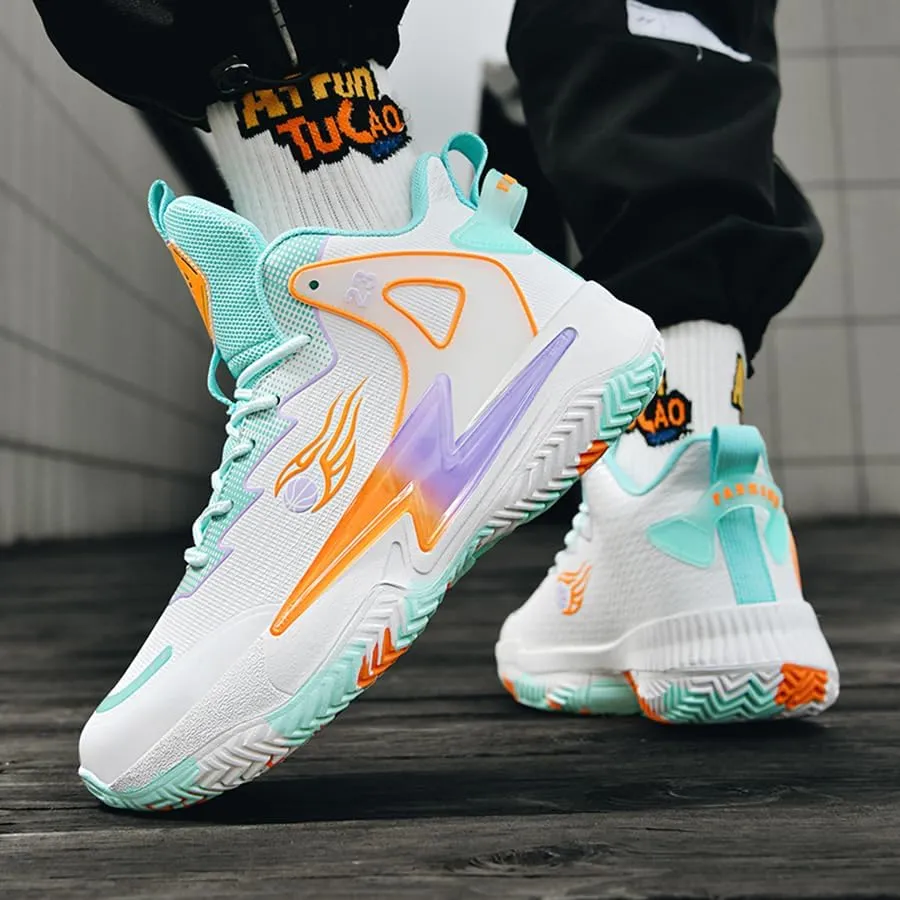 Basketball Shoes for Womens Mens Fashion Comfortable Volleyball Sneakers Breathable High Top Non Slip Outdoor Sport Woman Man Shoe