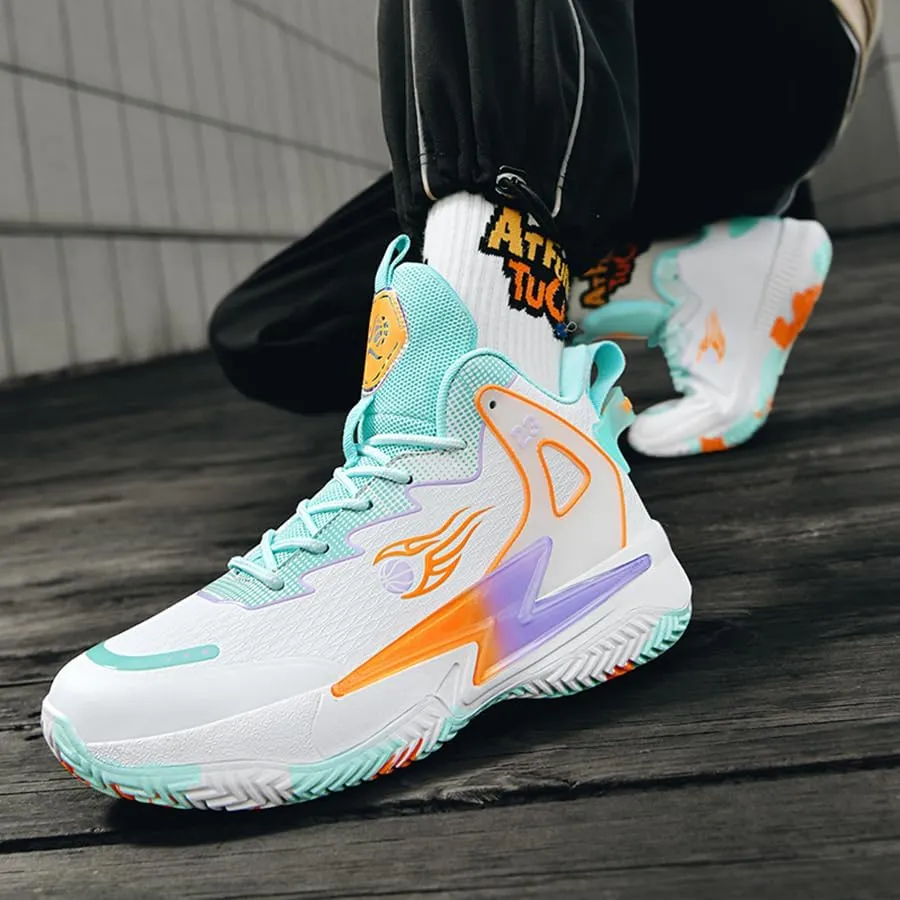 Basketball Shoes for Womens Mens Fashion Comfortable Volleyball Sneakers Breathable High Top Non Slip Outdoor Sport Woman Man Shoe