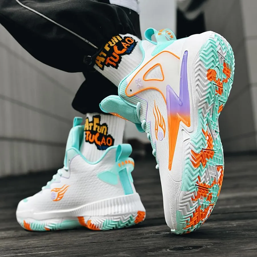 Basketball Shoes for Womens Mens Fashion Comfortable Volleyball Sneakers Breathable High Top Non Slip Outdoor Sport Woman Man Shoe
