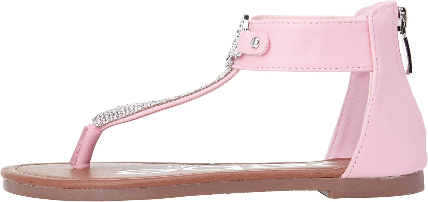 bebe Girls' Sandals - Rhinestone Thong Dress Sandals, Open Toe Easter Summer Shoes for Little and Big Girls