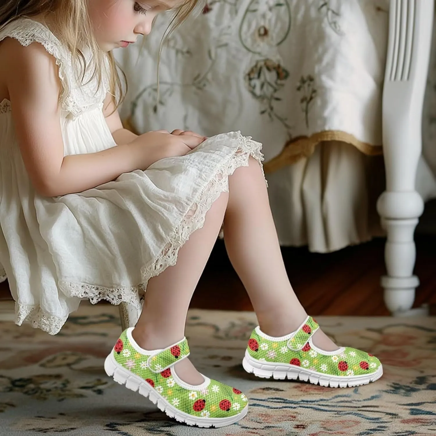 Binienty Girls Dress Shoes Mary Jane Flats Size 11-2.5 School Uniform Sneakers Anti Slip