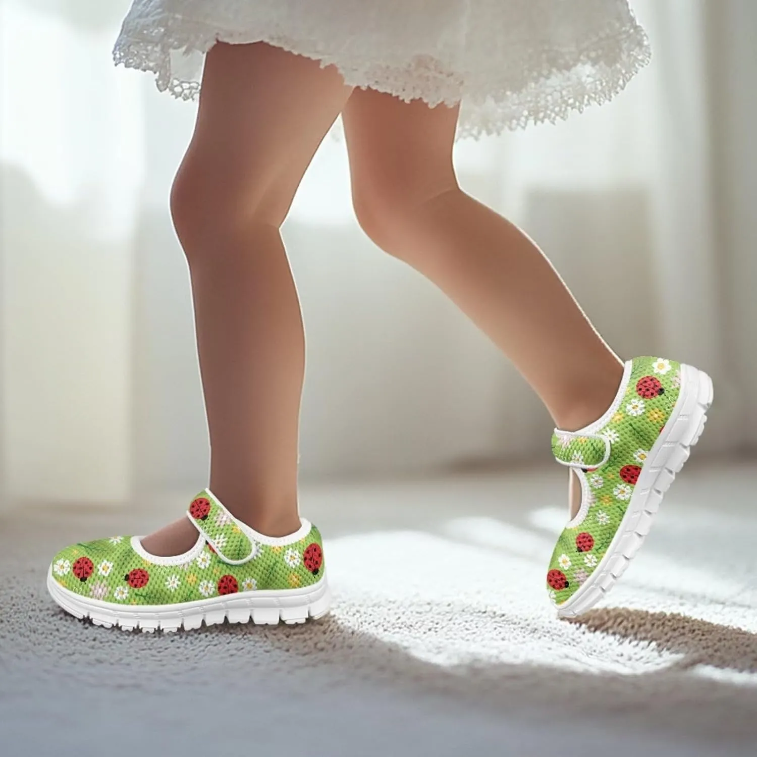 Binienty Girls Dress Shoes Mary Jane Flats Size 11-2.5 School Uniform Sneakers Anti Slip
