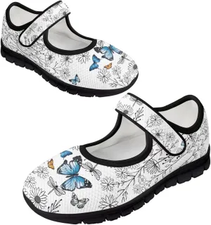 Binienty Women's Ankle Strap Mary Janes Round Toe Mesh Ballet Flats Memory Foam Walking Sneakers