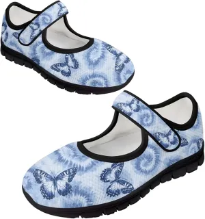 Binienty Women's Ankle Strap Mary Janes Round Toe Mesh Ballet Flats Memory Foam Walking Sneakers