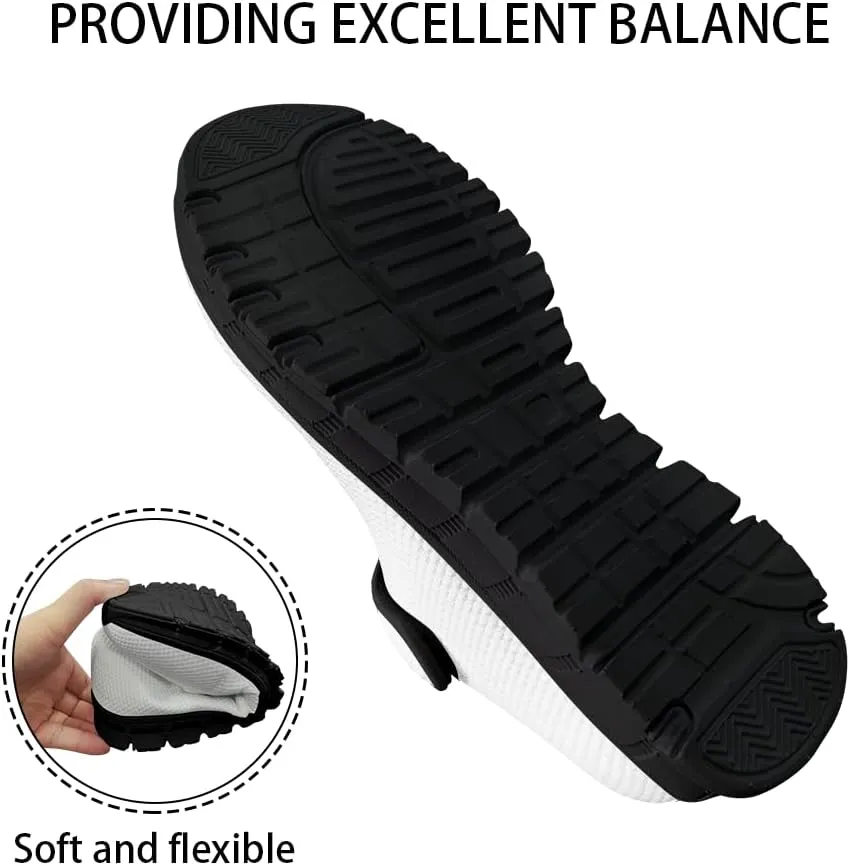 Binienty Women's Ankle Strap Mary Janes Round Toe Mesh Ballet Flats Memory Foam Walking Sneakers