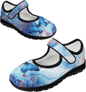 Binienty Women's Ankle Strap Mary Janes Round Toe Mesh Ballet Flats Memory Foam Walking Sneakers