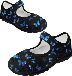 Binienty Women's Ankle Strap Mary Janes Round Toe Mesh Ballet Flats Memory Foam Walking Sneakers
