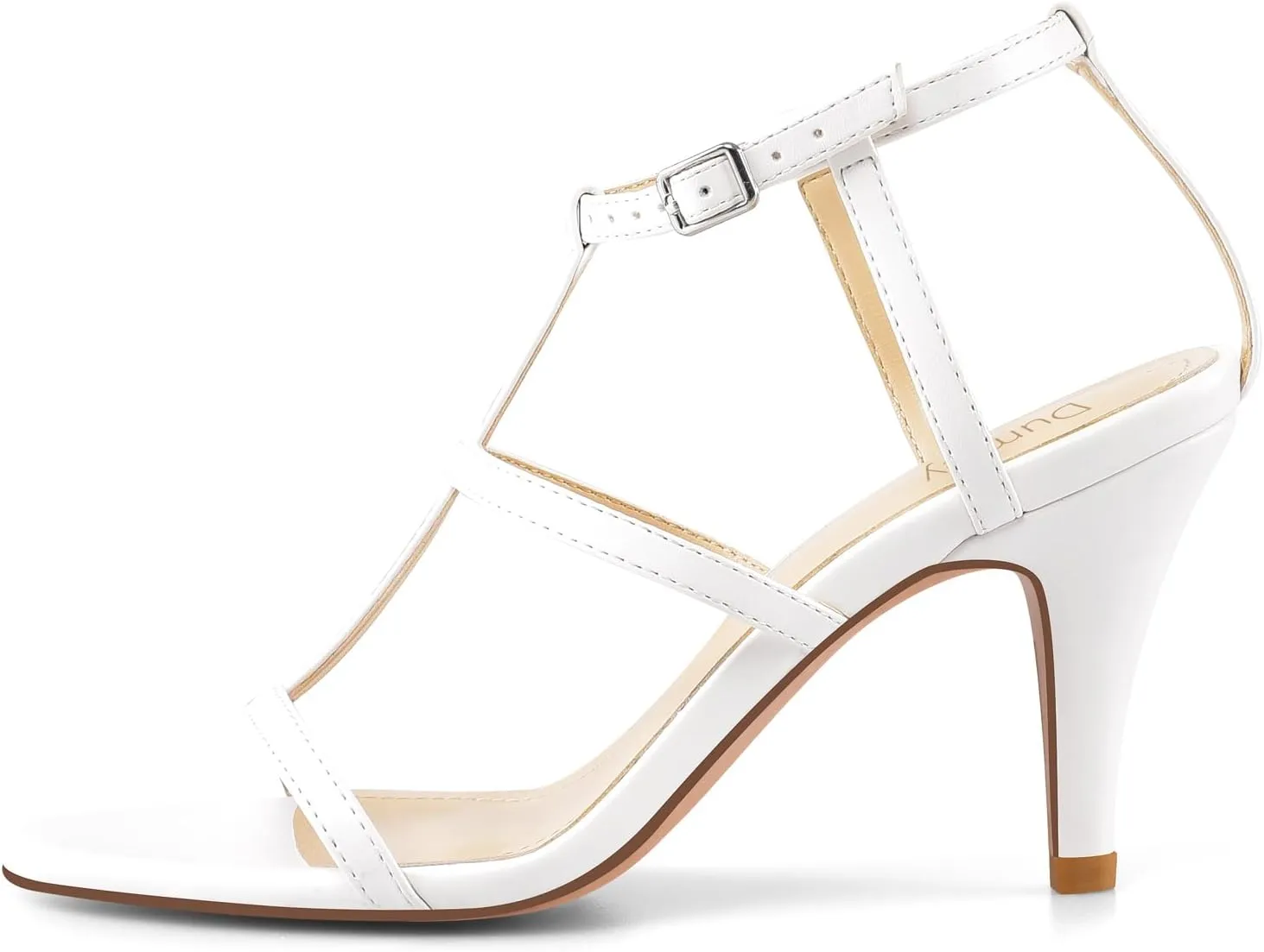 Black Heels, Strappy Heel Sandals, T-strap Heels for Women Open Toe High Heeled Gladiator Dressy Shoes