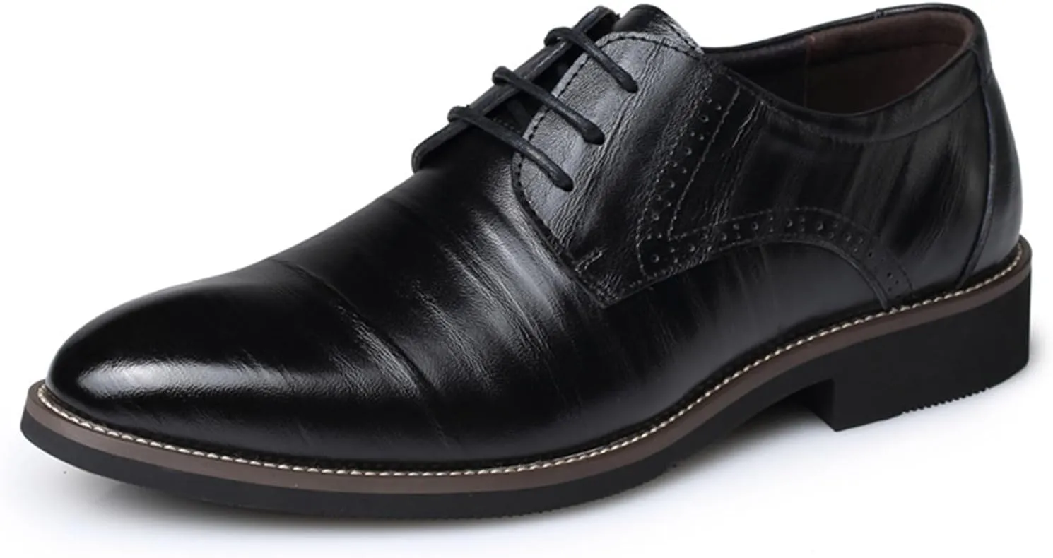 Business Tuxedo Shoes for Men Lace Up Pointed Toe Wedding Oxfords Shoes Fashion Retro Modern Formal Prom Dress Shoes