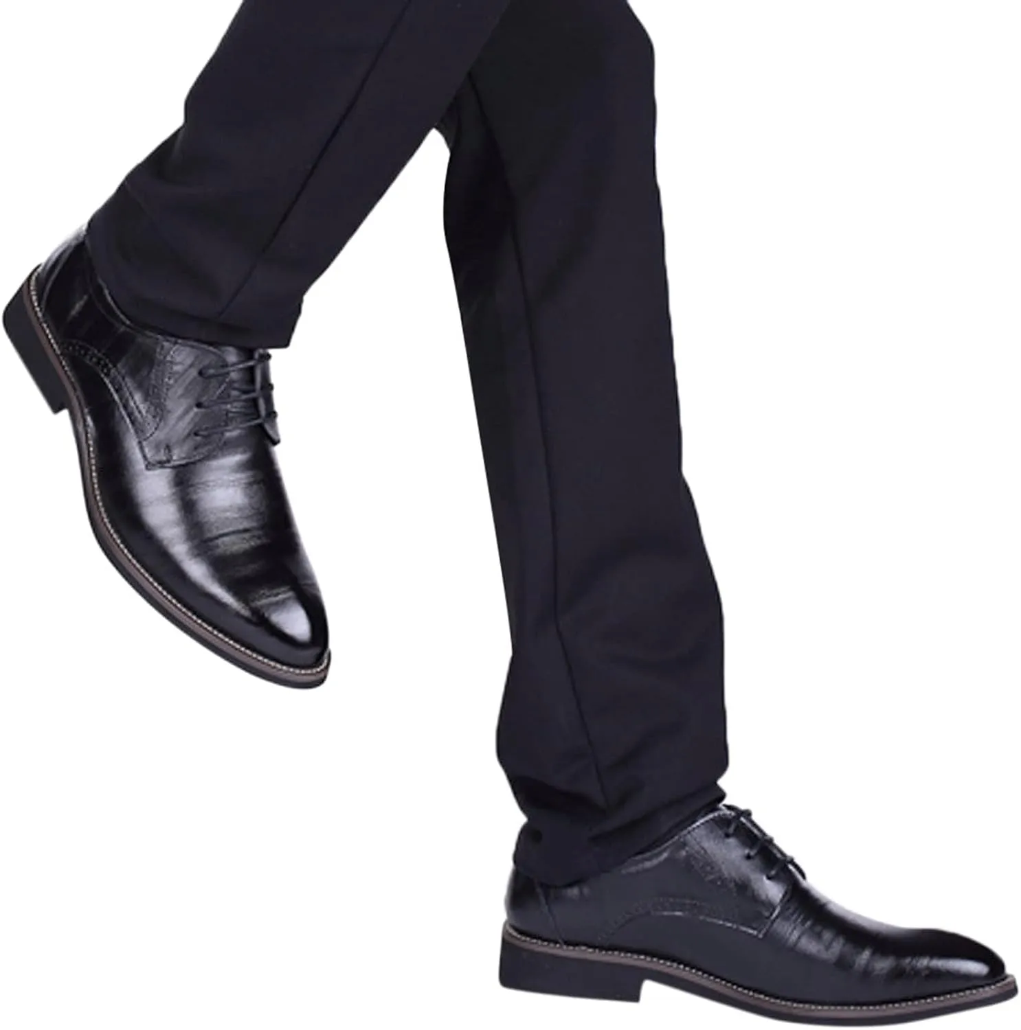 Business Tuxedo Shoes for Men Lace Up Pointed Toe Wedding Oxfords Shoes Fashion Retro Modern Formal Prom Dress Shoes