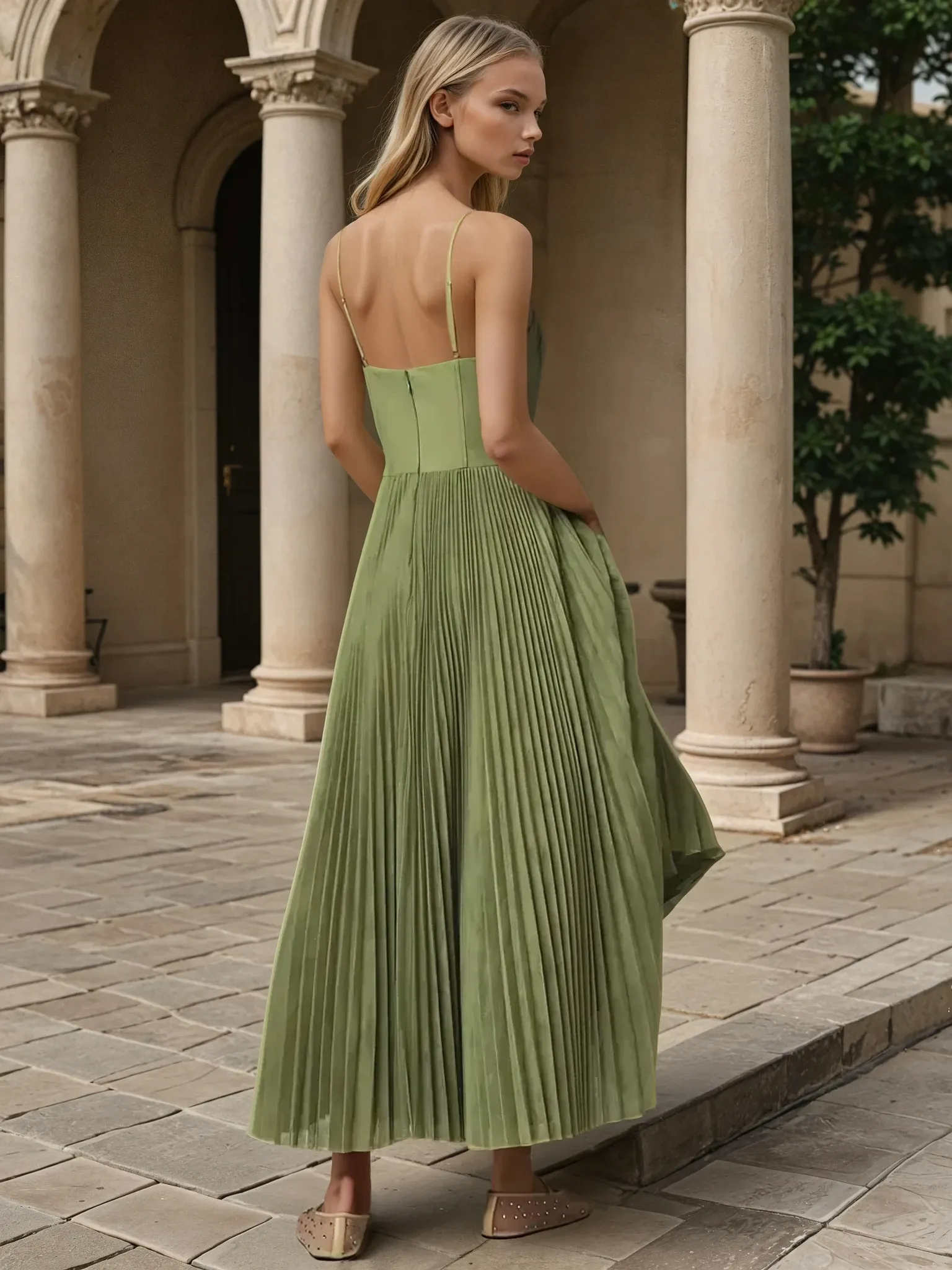 Bustier Sleeveless Midi Dress