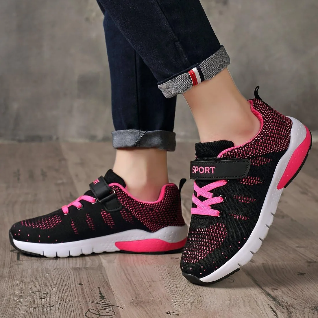 Caitin Kids Running Tennis Shoes Lightweight Casual Walking Sneakers for Toddler Little Big Boys and Girls