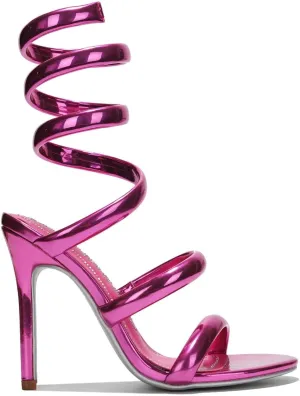 Cape Robbin Women's Open Toe Spiral Wrap Up Strappy High Heels Sandals, Gold