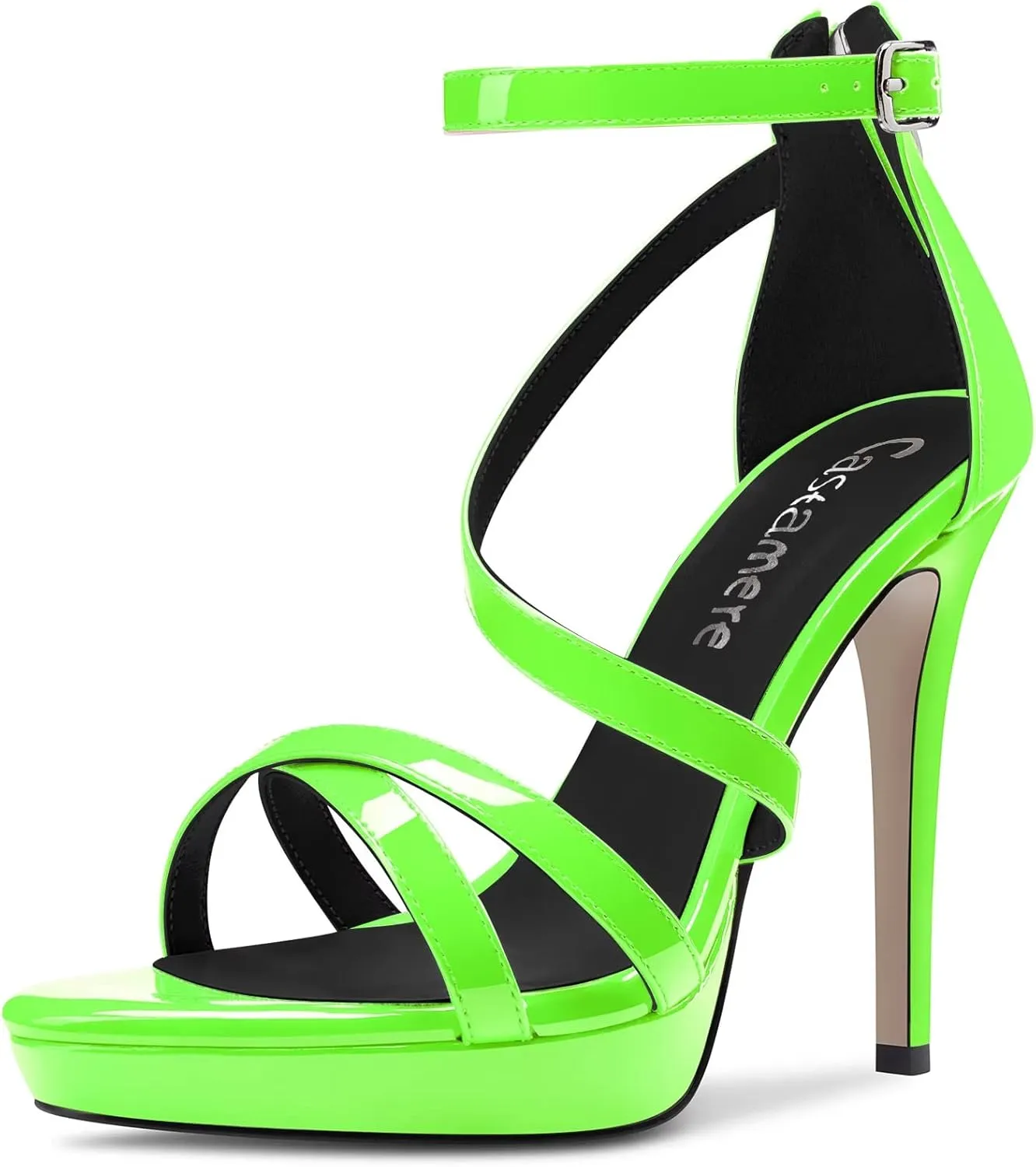 Castamere Women Stiletto High Platform Heel Open Toe Ankle Strap Gladiator Sandals Zipper Party Dress 4.7 Inches Heels