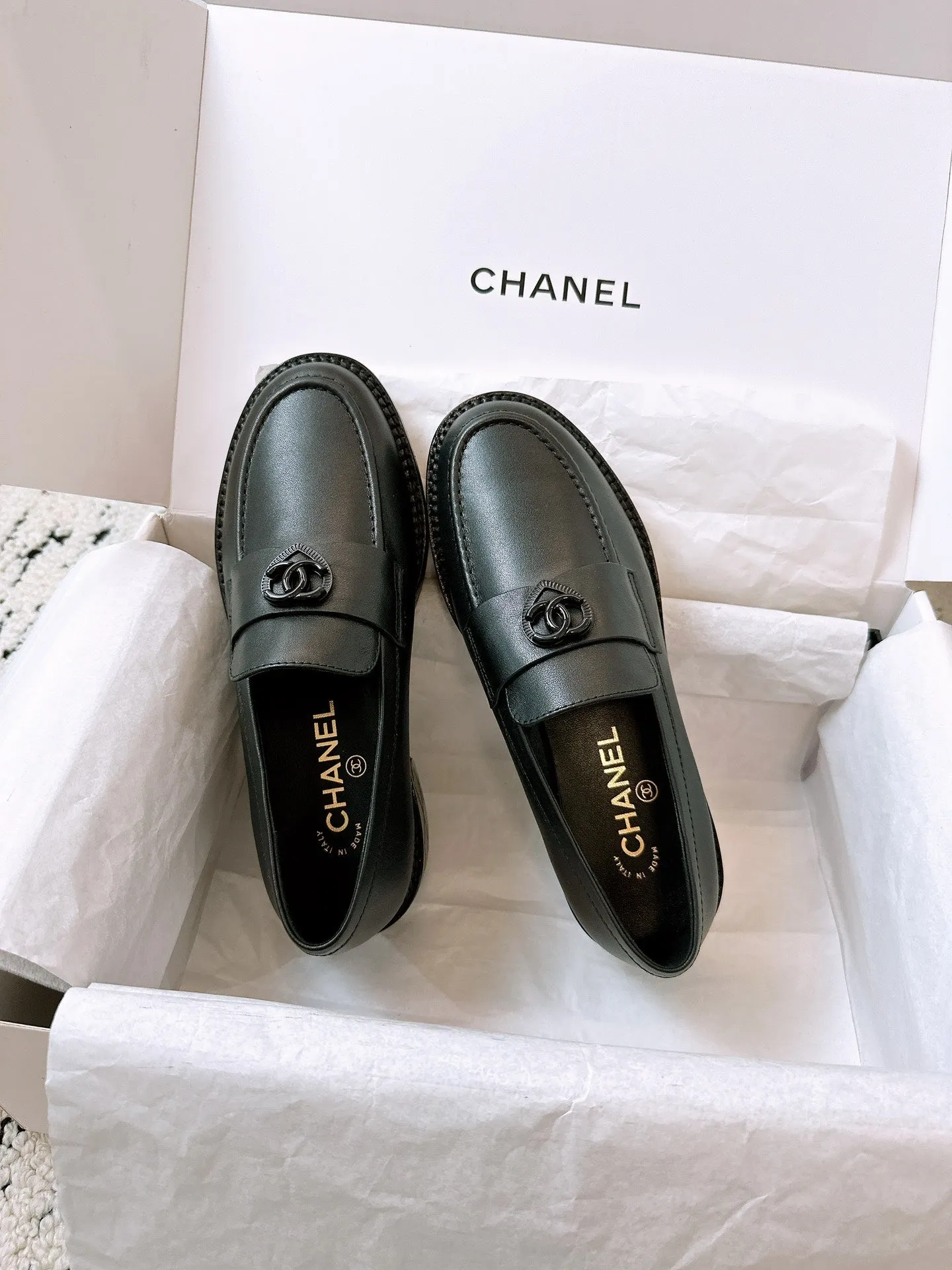 CC Moccasins 45mm In Black Lambskin 144631