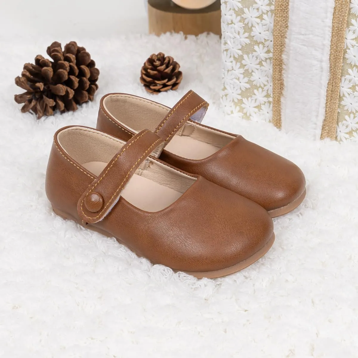 CENCIRILY Toddler Little Girls Flower Dress Shoes Mary Jane Ballet Flats Easter Party School Princess Wedding Shoes