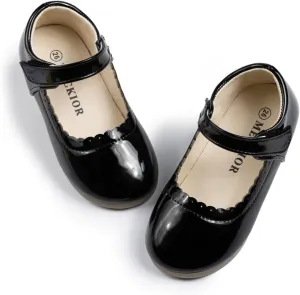CENCIRILY Toddler Little Girls Flower Dress Shoes Mary Jane Ballet Flats Easter Party School Princess Wedding Shoes
