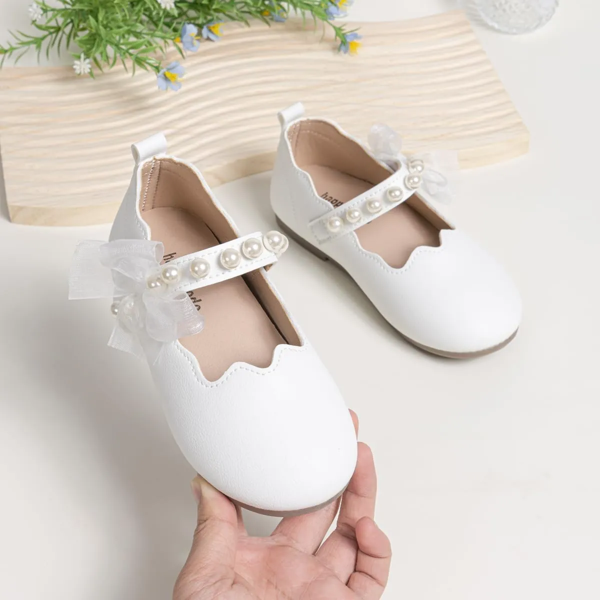 CENCIRILY Toddler Little Girls Flower Dress Shoes Mary Jane Ballet Flats Easter Party School Princess Wedding Shoes