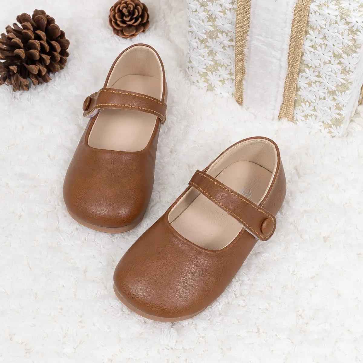 CENCIRILY Toddler Little Girls Flower Dress Shoes Mary Jane Ballet Flats Easter Party School Princess Wedding Shoes