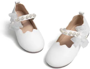 CENCIRILY Toddler Little Girls Flower Dress Shoes Mary Jane Ballet Flats Easter Party School Princess Wedding Shoes